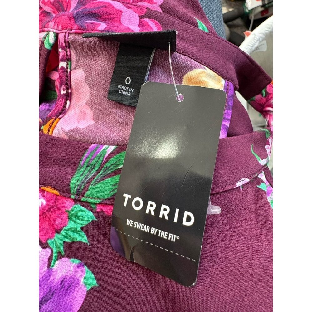 New Torrid Floral Goodness Tank Womens Size 0 (12, Lg) Purple Cottage Romantic - Picture 6 of 10